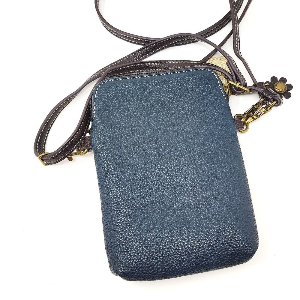 Chala Dazzled Fish Tail Phone Crossbody Bag Purse Blue Brown Zip Wallet - Picture 5 of 10